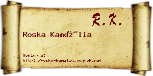 Roska Kamélia névjegykártya